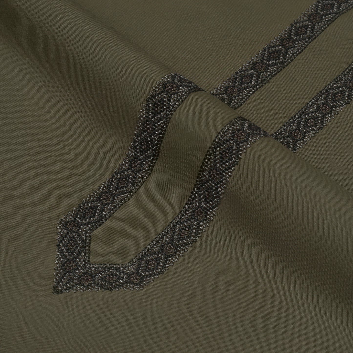 Men Unstitch Embroidered Neckline Kameez Shalwar Moss