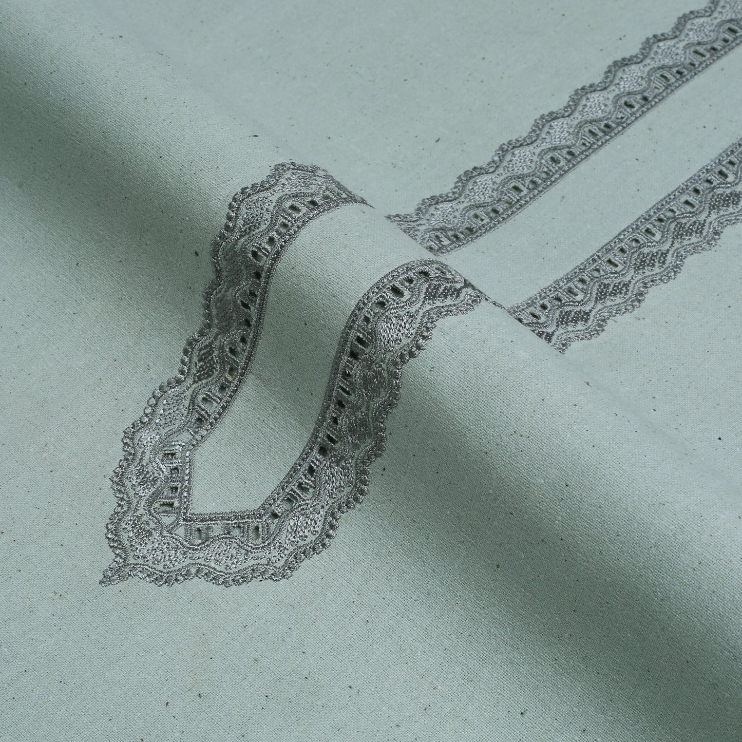 Men Gray Unstitched Embroidered Fabric