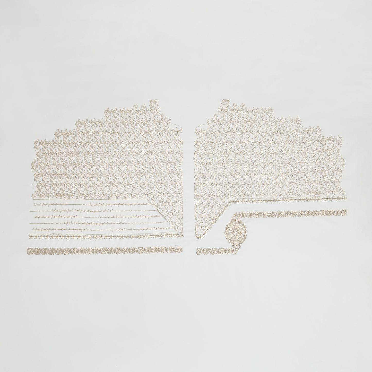 Men’s Embroidered Kameez Shalwar in Cream