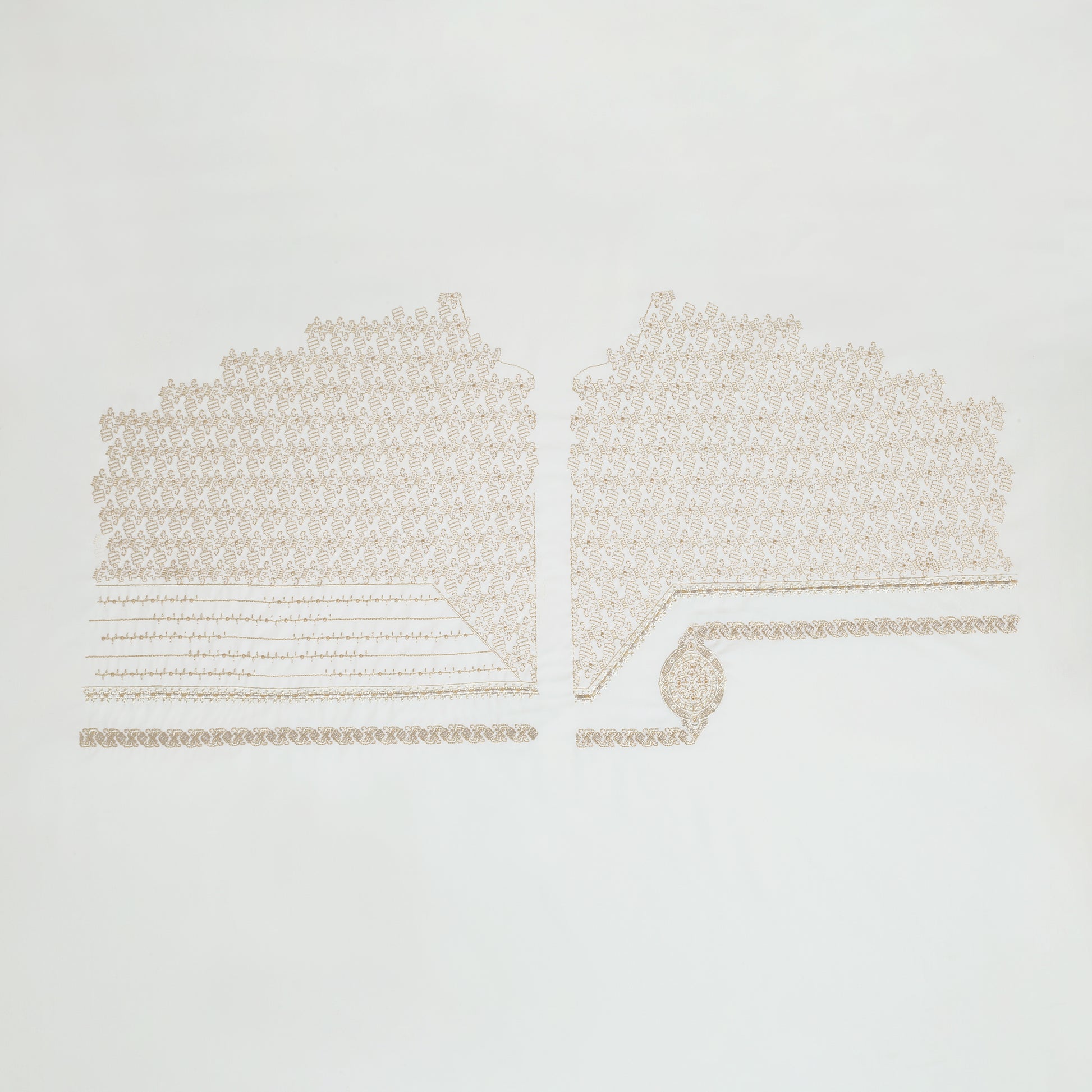 Men’s Embroidered Kameez Shalwar in Cream