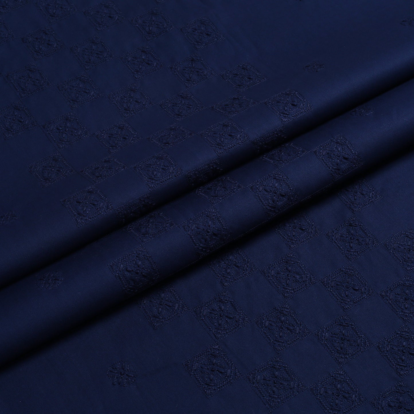 Men Unstitch Front Allover Cotton-Thread - Navy