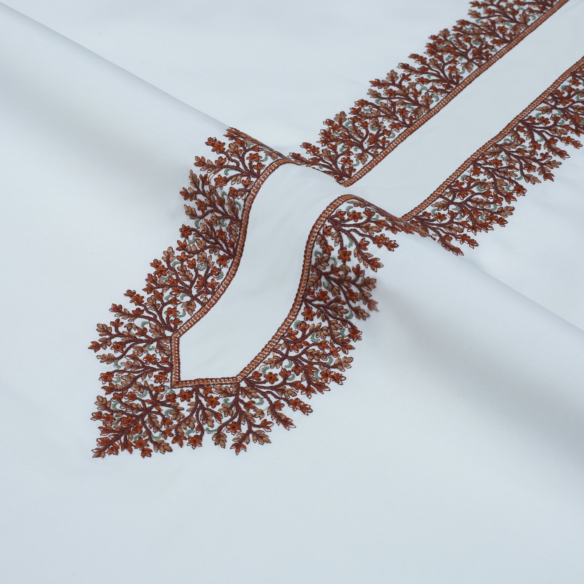 Off-White Kashmiri Wash-N-Wear Fabric Unstitch Kameez Shalwar