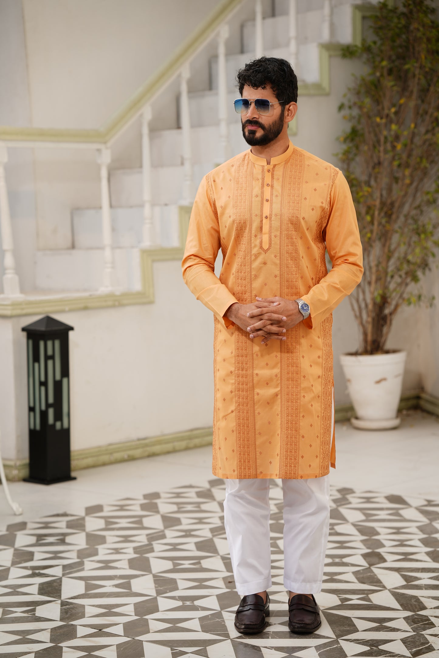 Zinc Embroidered Kurta Shalwar - Soft Fine Cotton