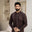Men Embroidered Unstitch Kameez Shalwar With Fully Front Side-Pannel With Motif & Bann/Placket Embroidered With Signature Pattern And Design - Brown