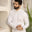 Men Embroidered Unstitch Kameez Shalwar With Fully Front Allover Neckline & Motif Spray Embroidered With Signature Pattern And Design - Off-White