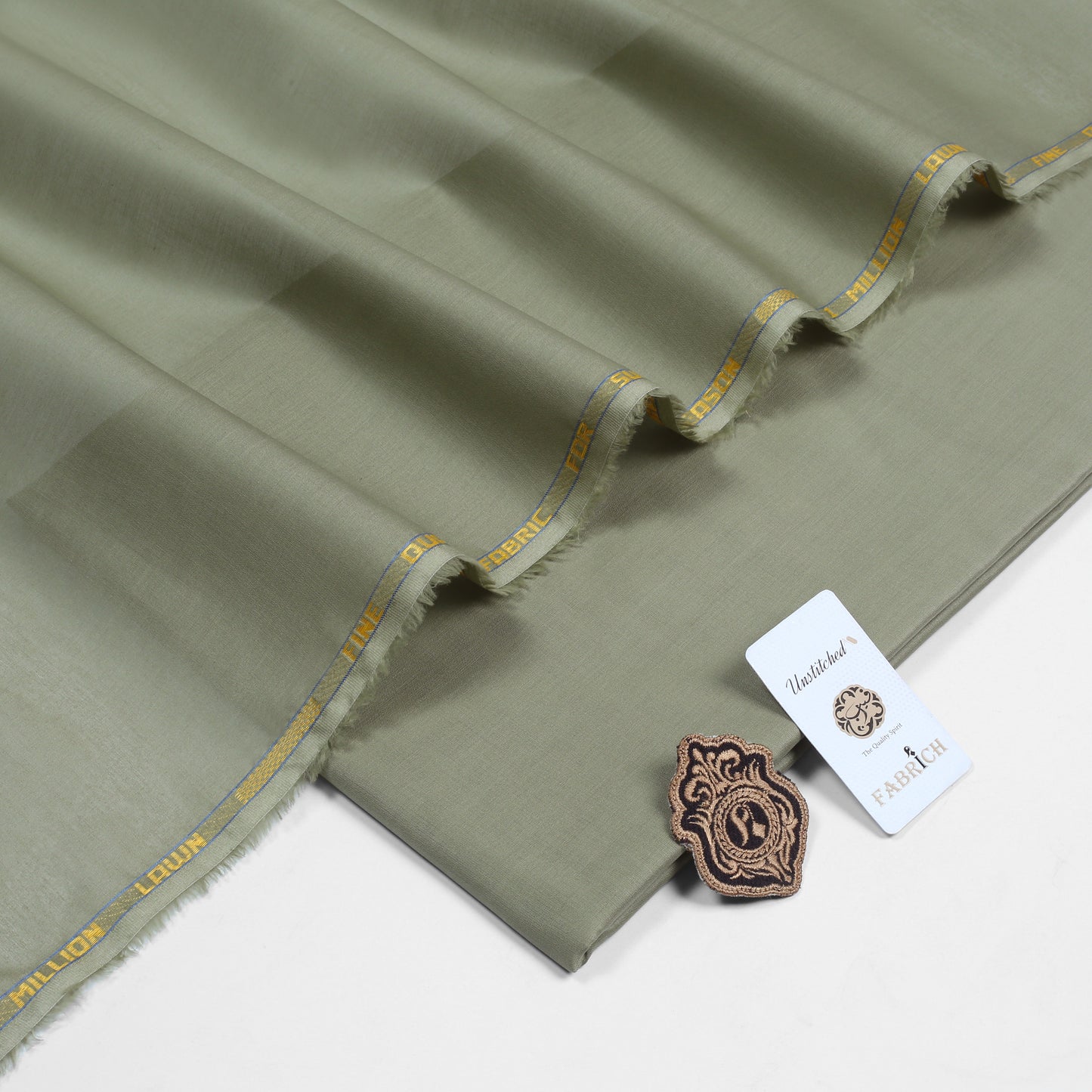 1 Million Cotton Lawn Unstitch Fabric - Moss