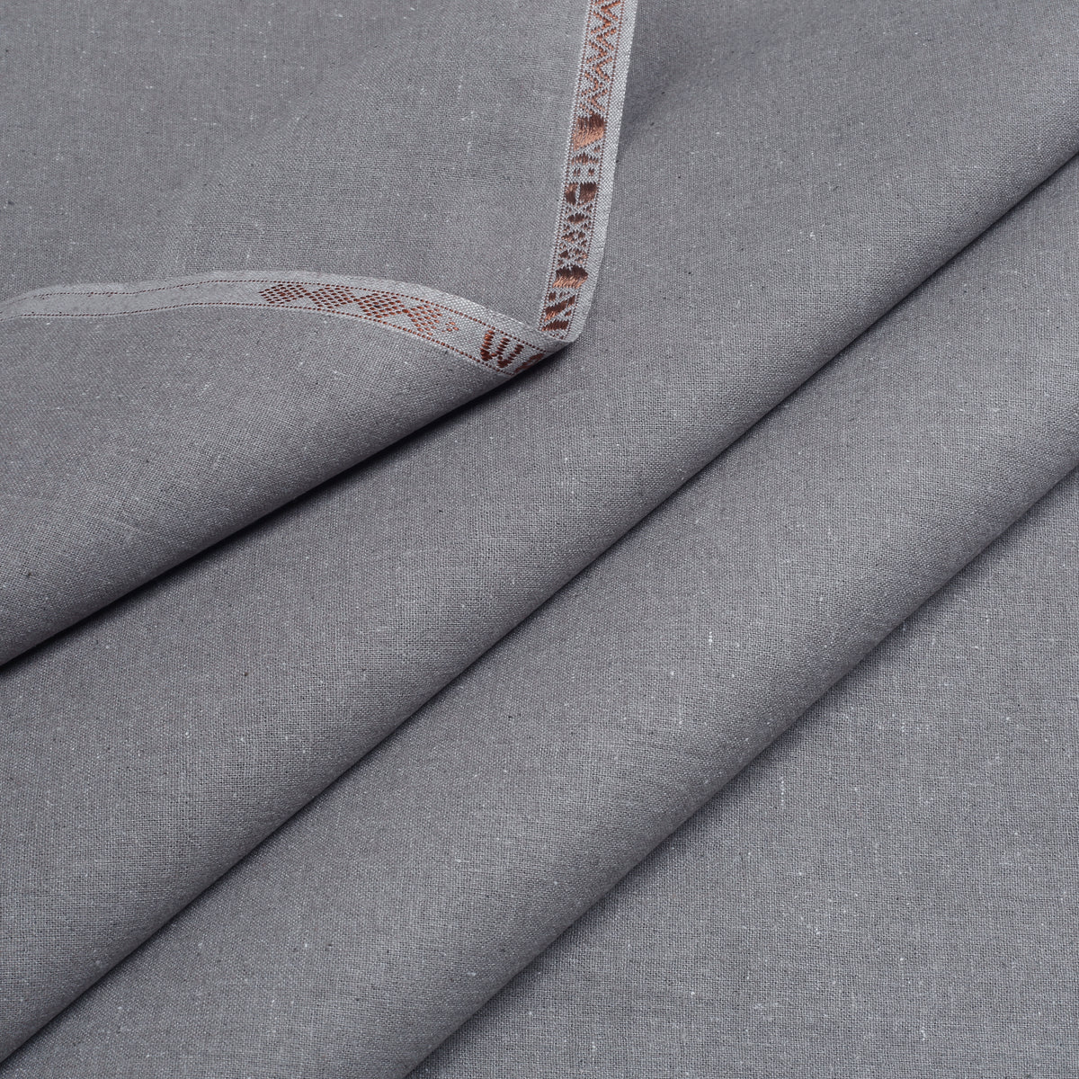 Grey Embroidered With Cutwork Needle Work Kameez Shalwar | Wasaya Khaddar Unstitched Fabric For Men