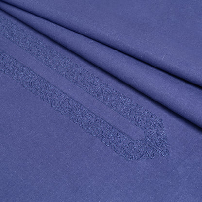 Blue Embroidered With Cutwork Needle Work Kameez Shalwar | Wasaya Khaddar Unstitched Fabric For Men
