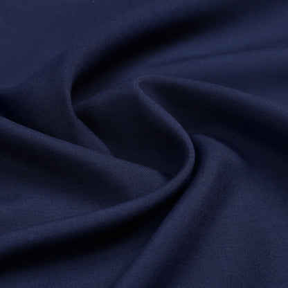 Men Unstitch Cross-Print Stitch Effect Embroidered Neckline - Navy