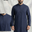 Unstitch Front Allover Cotton-Thread Cutwork Embroidered Kameez Shalwar - Navy