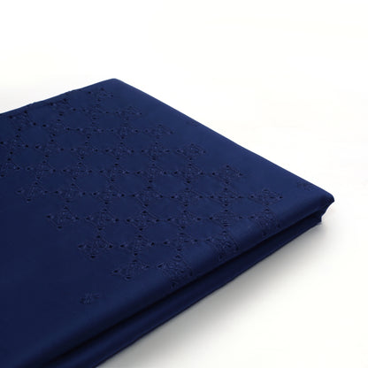 Unstitch Front Allover Cotton-Thread Cutwork Embroidered Kameez Shalwar - Navy
