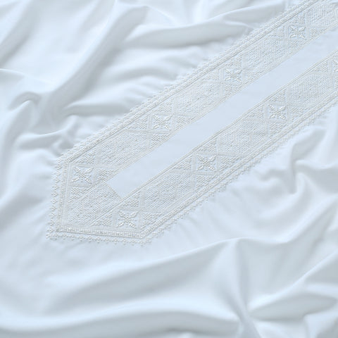 Blended  Embroidered Kameez Shalwar with Semi-Formal Neckline | Premium Unstitched Fabric