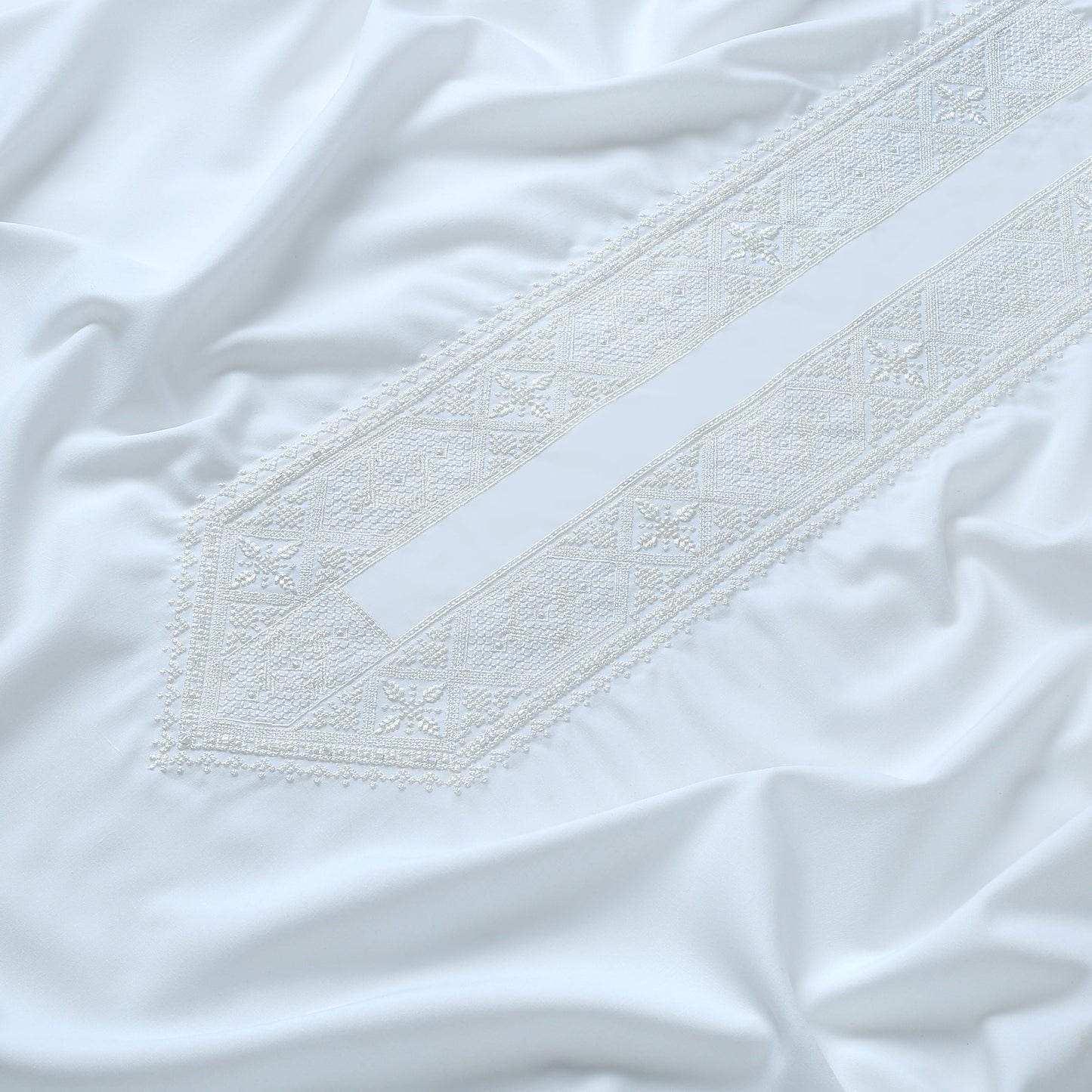 Blended  Embroidered Kameez Shalwar with Semi-Formal Neckline | Premium Unstitched Fabric