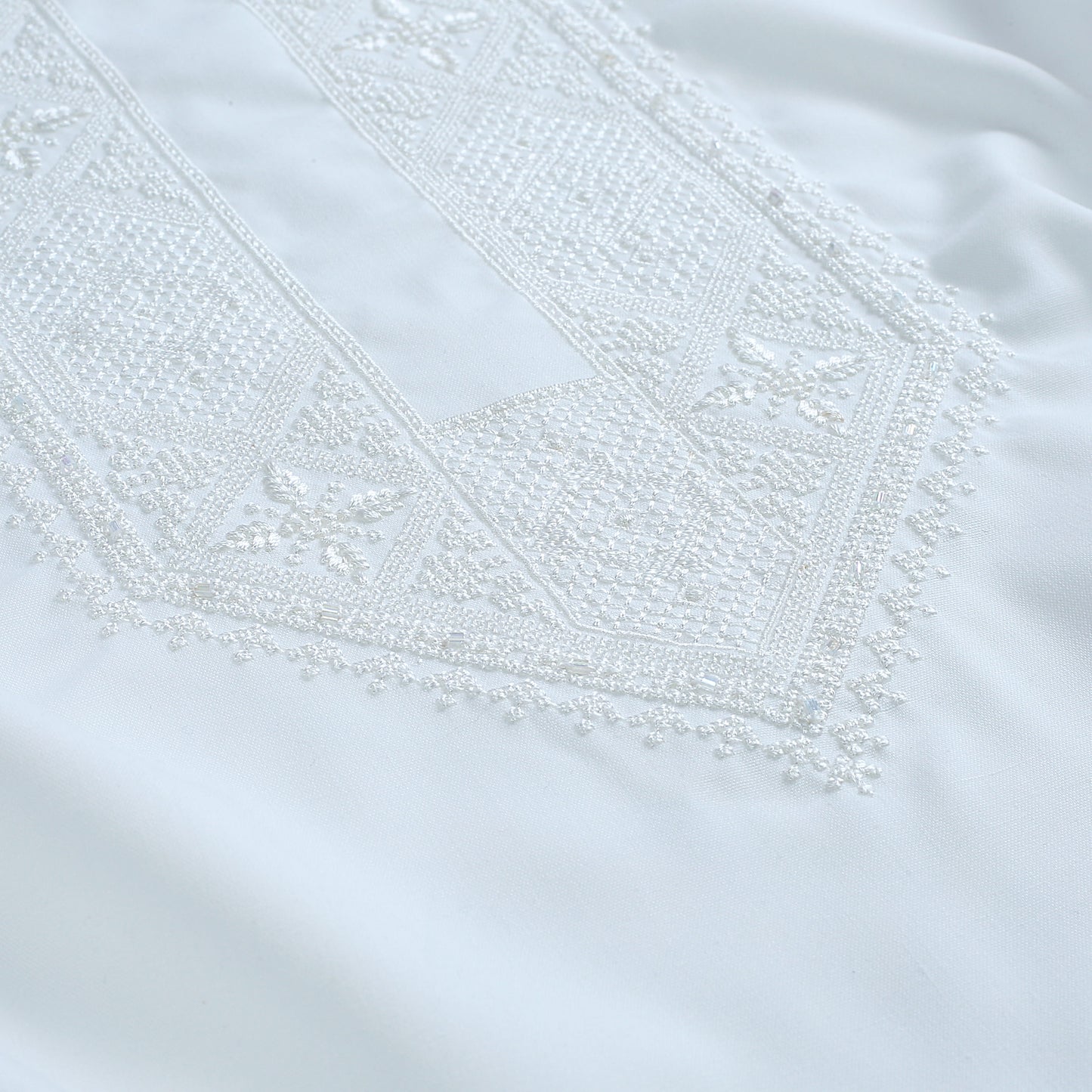 Blended  Embroidered Kameez Shalwar with Semi-Formal Neckline | Premium Unstitched Fabric
