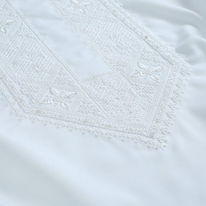 Blended  Embroidered Kameez Shalwar with Semi-Formal Neckline | Premium Unstitched Fabric