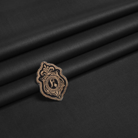 Men Unstitch 100% Soft Cotton Kameez Shalwar - Black