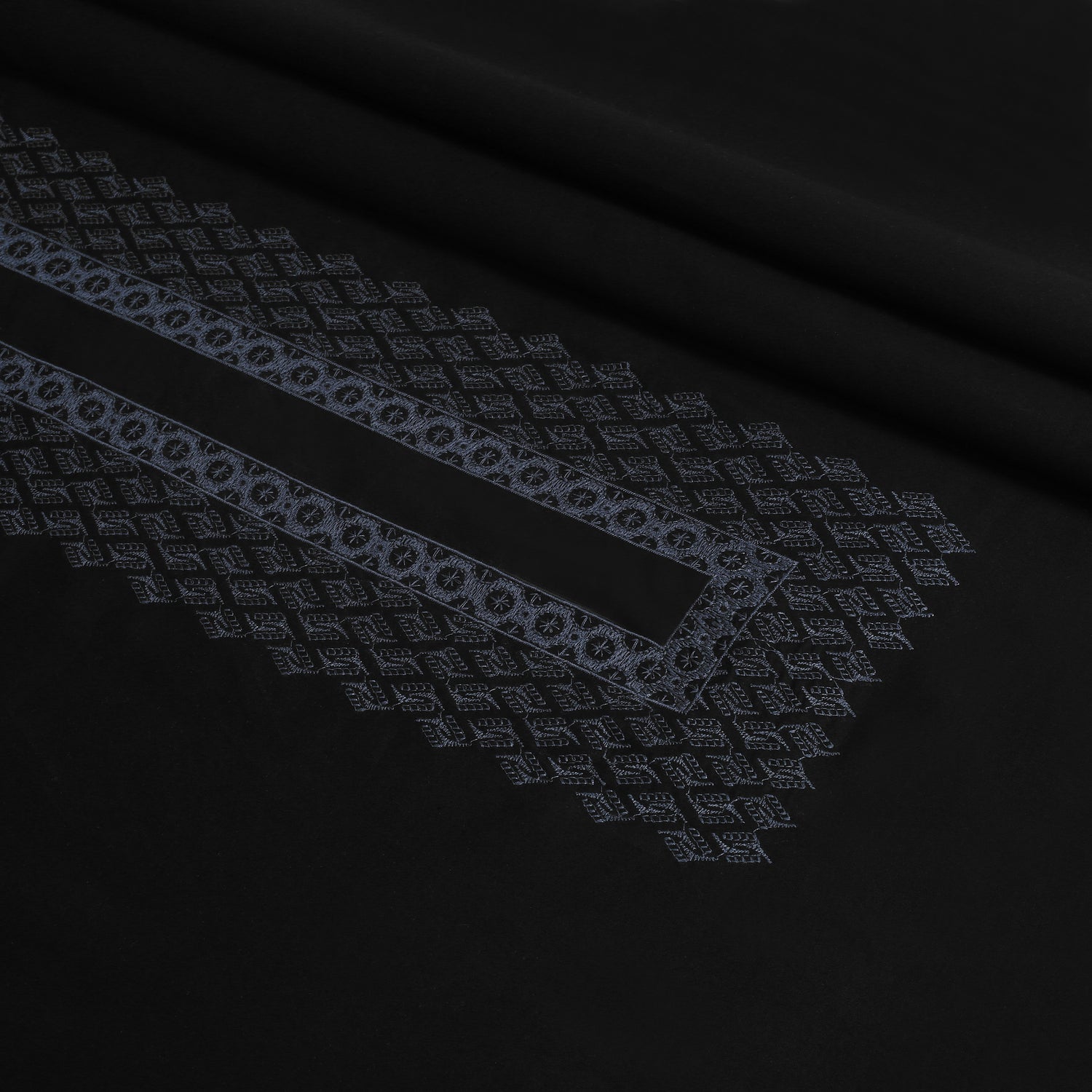 Black Men Embroidered Unstitch Kameez Shalwar