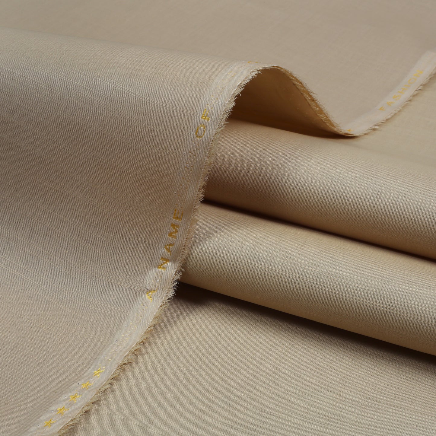 Ivory Textured Slub Fabric - 100% Pima Cotton - Unstitched