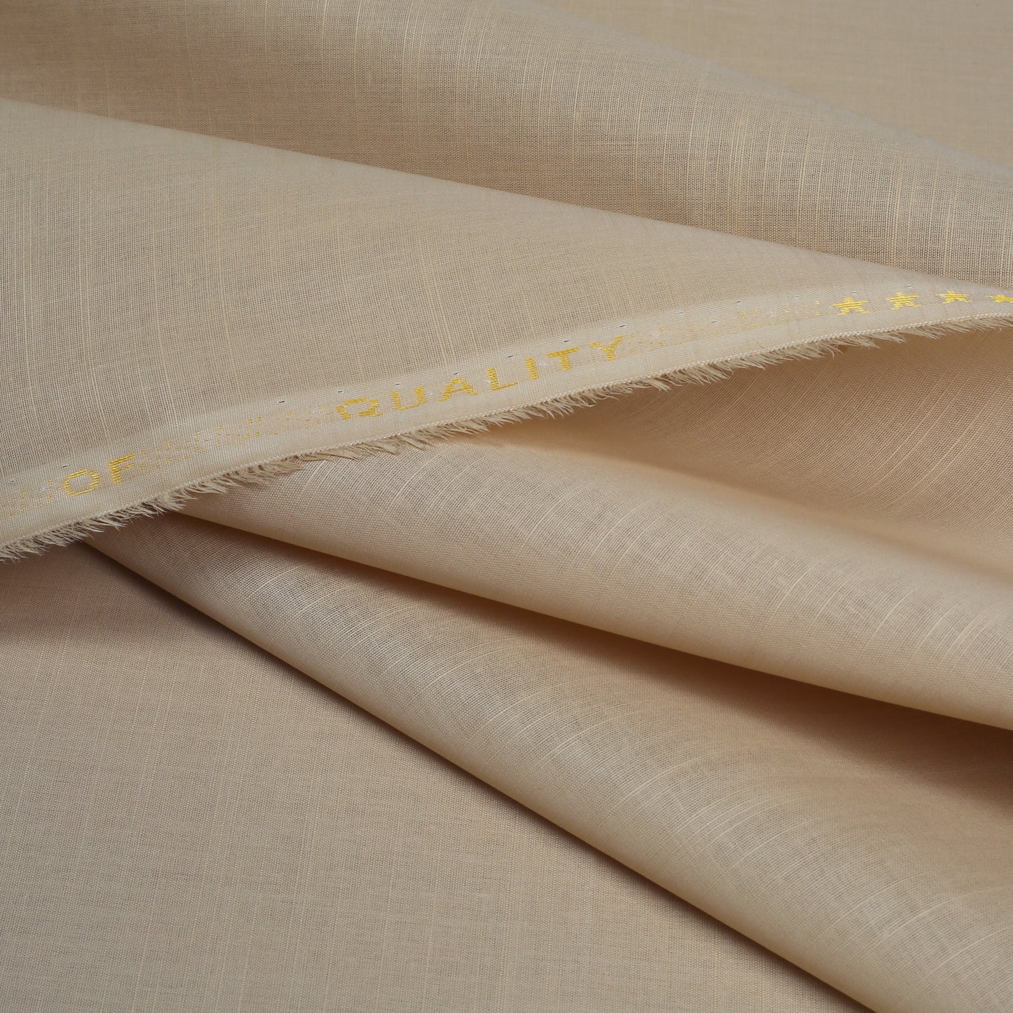 Ivory Textured Slub Fabric - 100% Pima Cotton - Unstitched