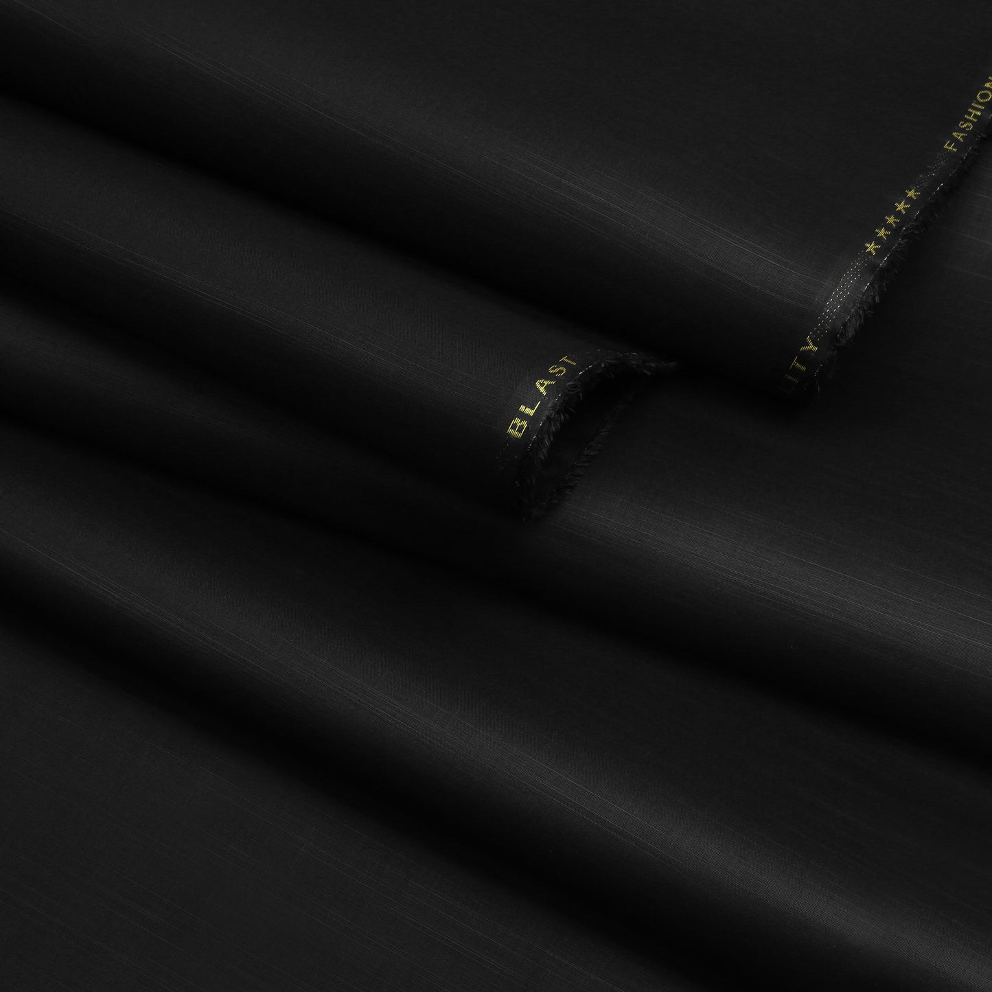 Black Textured Slub Fabric - 100% Pima Cotton - Unstitched