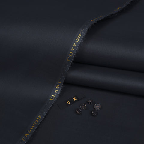 Charcoal Textured Slub Fabric - 100% Pima Cotton