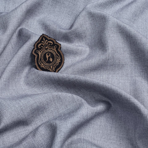 Men Unstitch Textured Poly Blend Kameez Shalwar - Grey Cloud