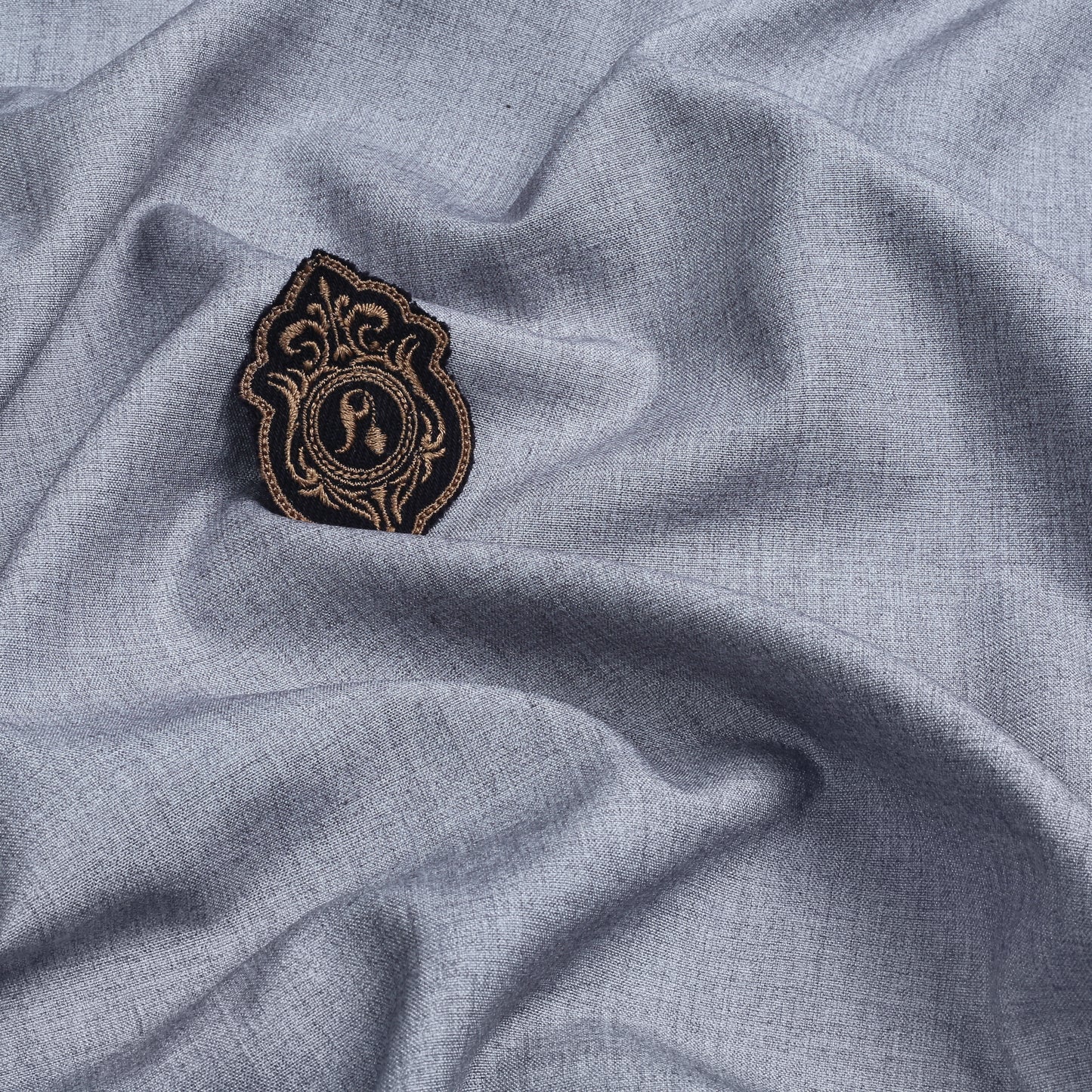Men Unstitch Textured Poly Blend Kameez Shalwar - Grey Cloud