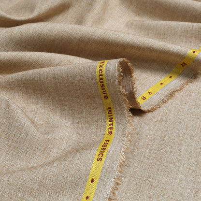 Men Unstitch Textured Poly Blend Kameez Shalwar - Beige