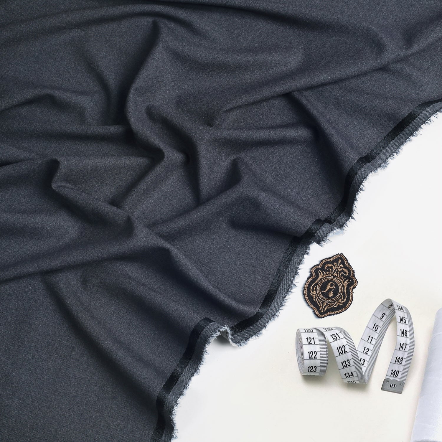 Men Unstitch Textured Poly Blend Kameez Shalwar - Charcoal