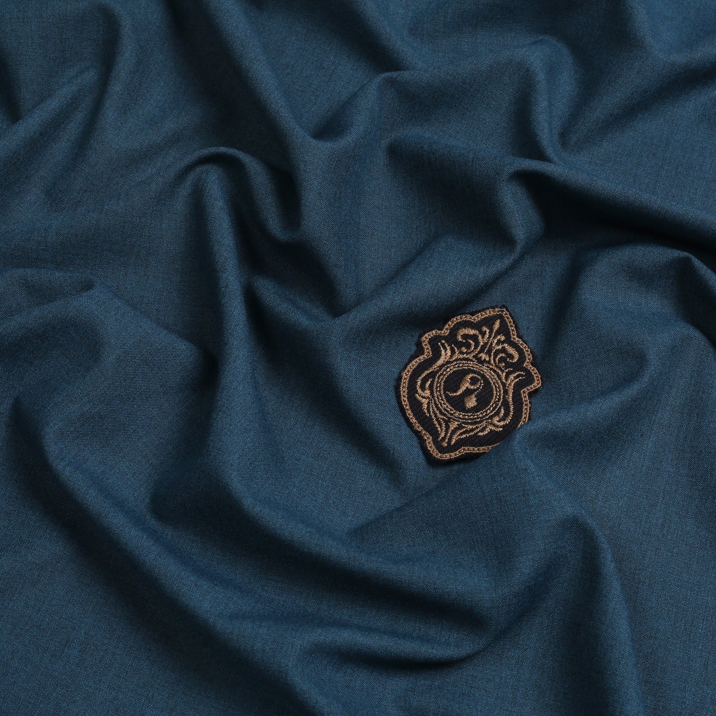 Men Unstitch Textured Poly Blend Kameez Shalwar - Prussian