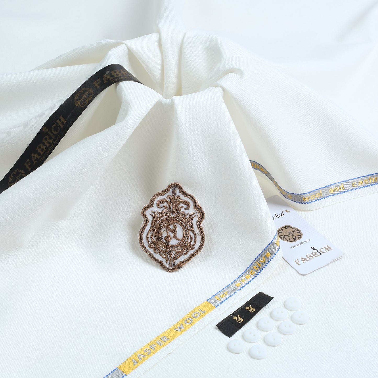 Men Unstitch Poly-Wool Blend Kameez Shalwar Off-White