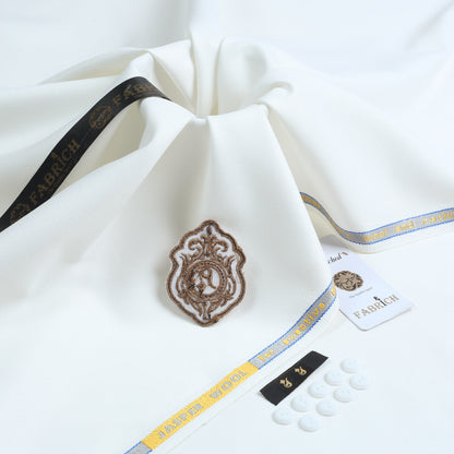 Men Unstitch Poly-Wool Blend Kameez Shalwar Off-White