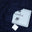 Men Cross Stitch Embroidered Wash-N-Wear - Navy