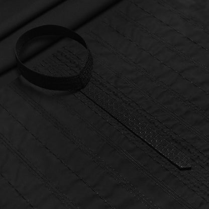 Men Unstitch Front Allover Embroidery With Bann/Placket Black