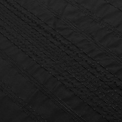 Men Unstitch Front Allover Embroidery With Bann/Placket Black