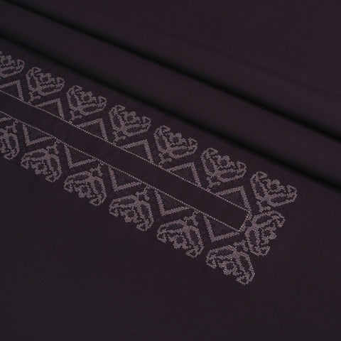 Men Unstitch Cross-Stitch Embroidered Neckline Kameez Shalwar - Rustic Red