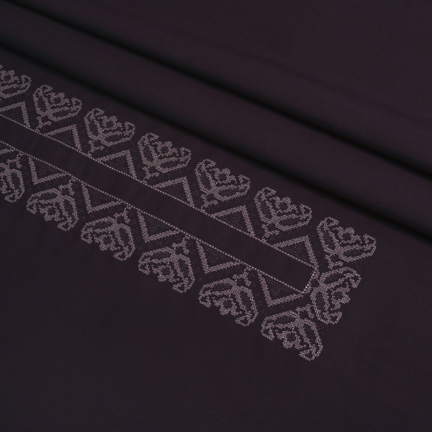 Men Unstitch Cross-Stitch Embroidered Neckline Kameez Shalwar - Rustic Red