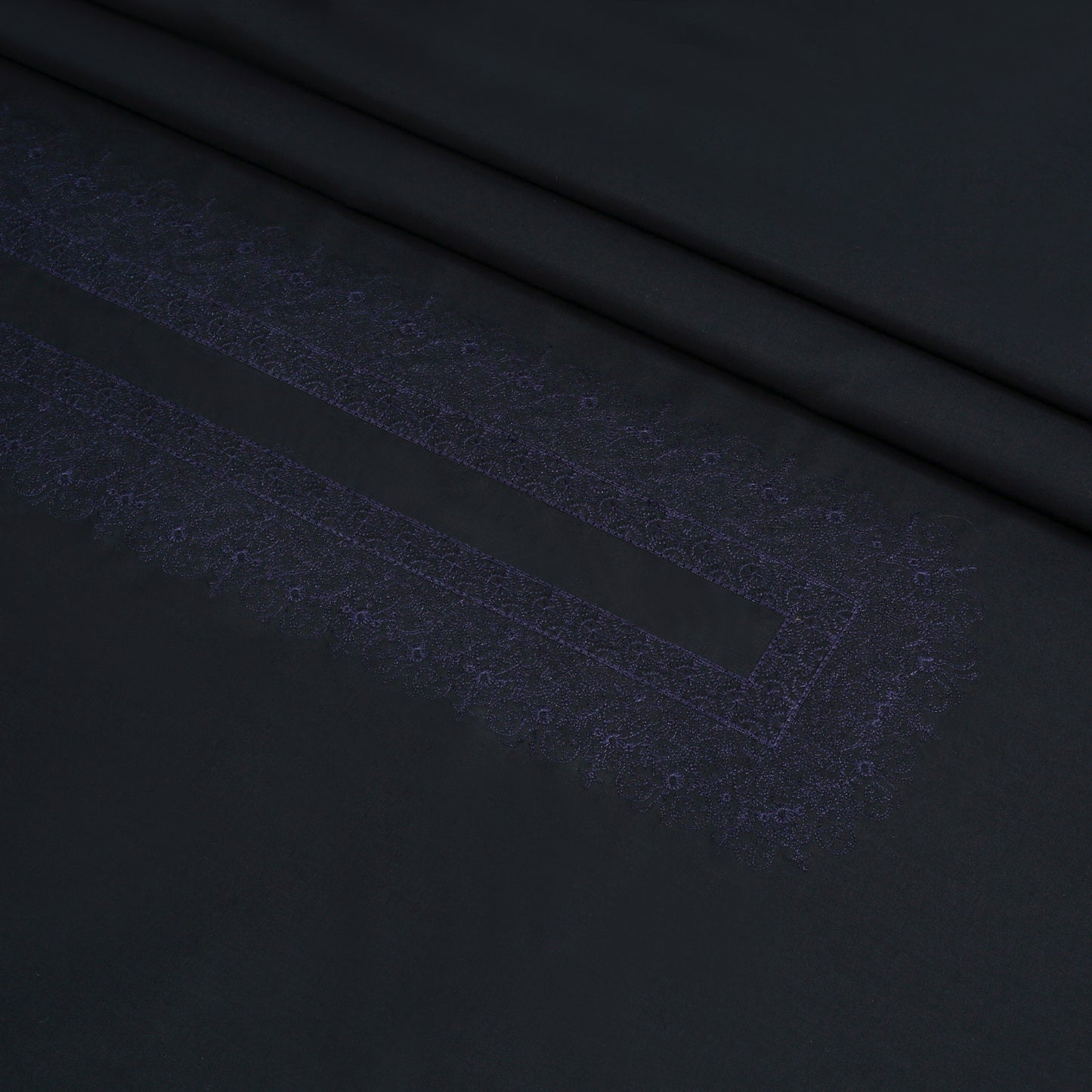 Cotton Embroidered Kameez Shalwar With Contrast Colors & Signature Pattern Design - Black