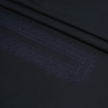 Cotton Embroidered Kameez Shalwar With Contrast Colors & Signature Pattern Design - Black