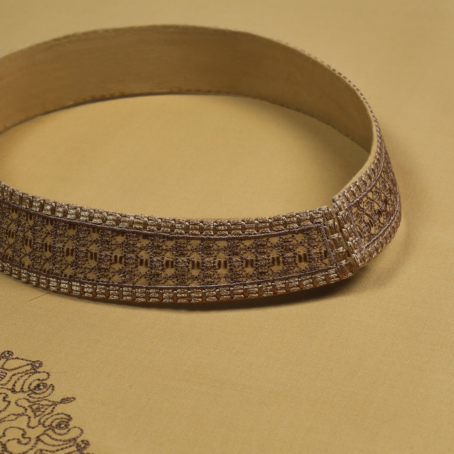 Men Unstitch Multi-Colored Embroidered Bann & Neckline Kameez Shalwar With Signature Pattern Embroidery Design - Mustard