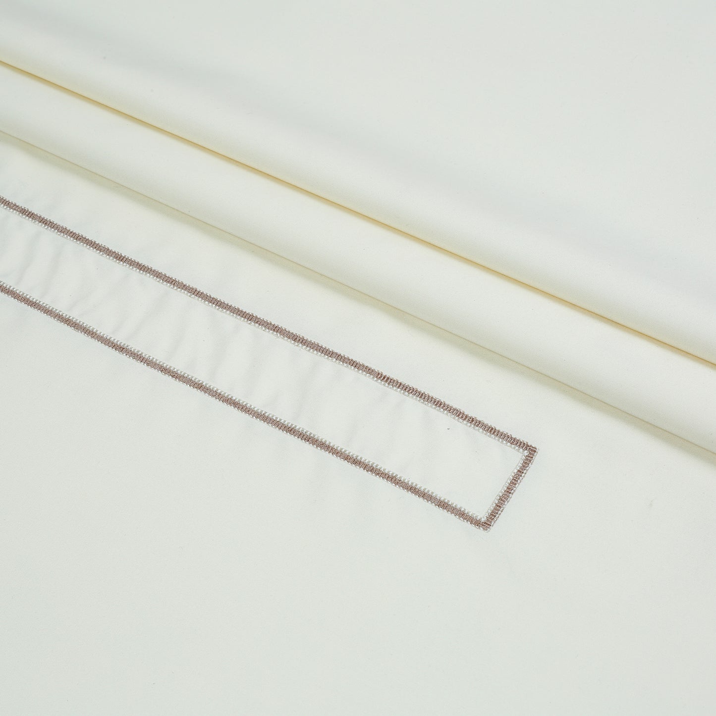 Men Unstitch Multi-Colored Scale Effect Embroidered Bann/Placket With Neckline Kameez Shalwar With Signature Pattern Embroidery Design - Cream