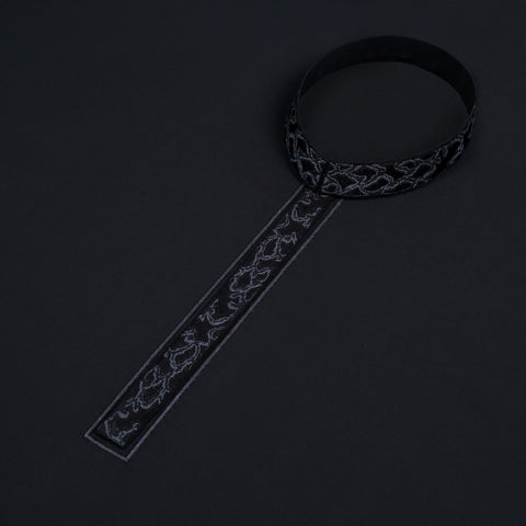 Men Unstitch Multi-Colored Scale Effect Embroidered Bann/Placket With Neckline Kameez Shalwar With Signature Pattern Embroidery Design - Black