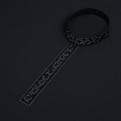 Men Unstitch Multi-Colored Scale Effect Embroidered Bann/Placket With Neckline Kameez Shalwar With Signature Pattern Embroidery Design - Black