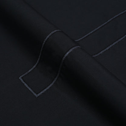 Men Unstitch Multi-Colored Scale Effect Embroidered Bann/Placket With Neckline Kameez Shalwar With Signature Pattern Embroidery Design - Black