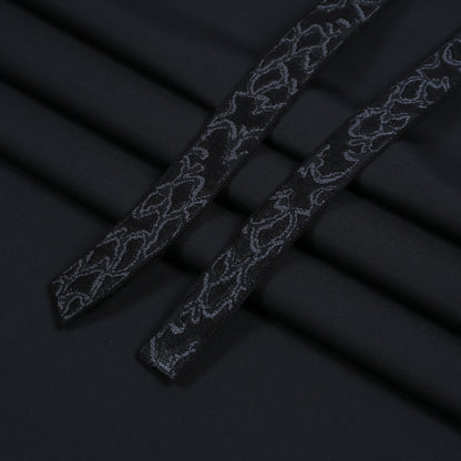 Men Unstitch Multi-Colored Scale Effect Embroidered Bann/Placket With Neckline Kameez Shalwar With Signature Pattern Embroidery Design - Black