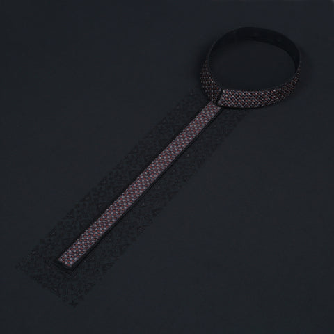 Men Unstitch Multi-Colored Embroidered Bann/Placket With Self-Thread Neckline Kameez Shalwar With Signature Pattern Embroidery Design - Black