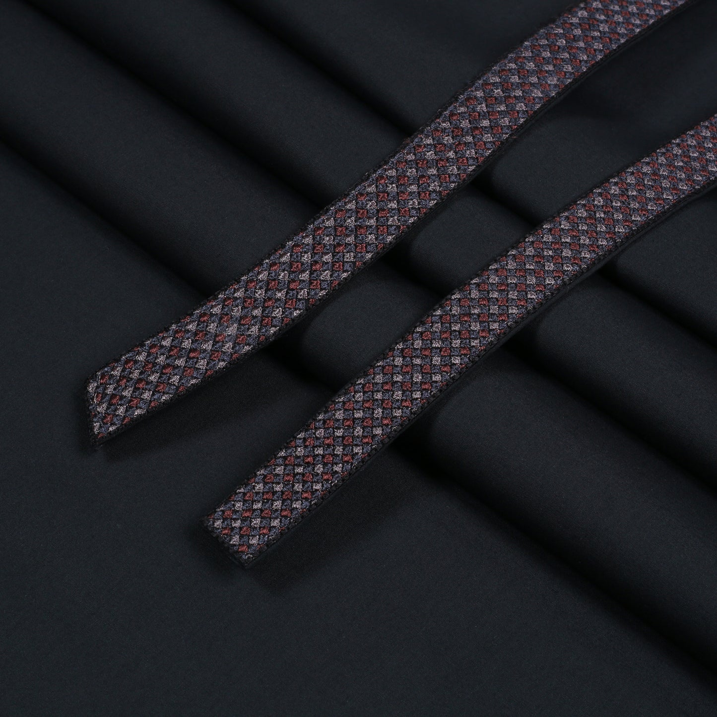 Men Unstitch Multi-Colored Embroidered Bann/Placket With Self-Thread Neckline Kameez Shalwar With Signature Pattern Embroidery Design - Black