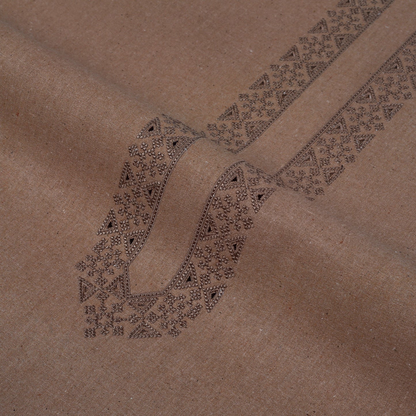 Men Unstitch Embroidered Khaddar Kameez Shalwar - Melon