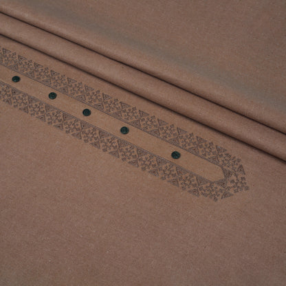 Men Unstitch Embroidered Khaddar Kameez Shalwar - Melon