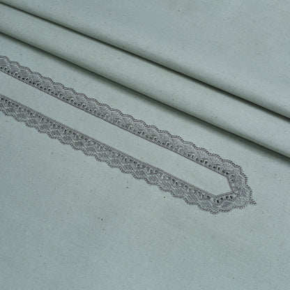 Men Gray Unstitched Embroidered Fabric